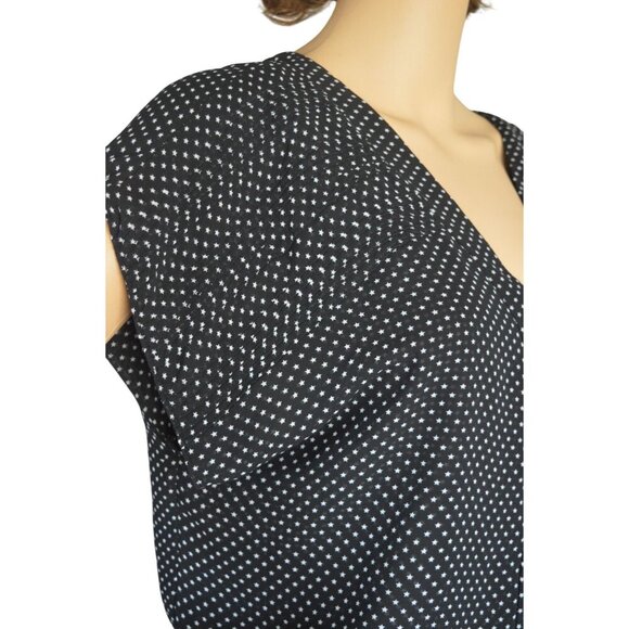 Vintage y2k Converse Star Print Blouse Black White Women's Size Large Skater - Picture 3 of 8